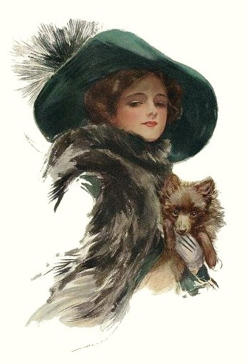 lady with dog by harrison fisher