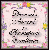 Devona's Award for Homepage Excellence