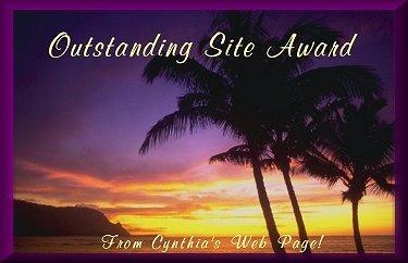 Cynthia's Web Page Outstanding Site Award