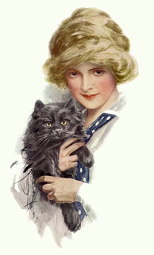 lady with cat