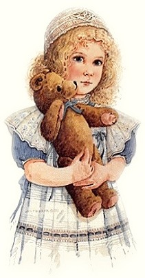 little girl with teddy bear